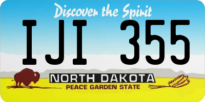 ND license plate IJI355