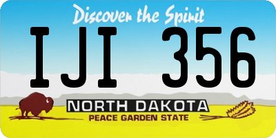ND license plate IJI356