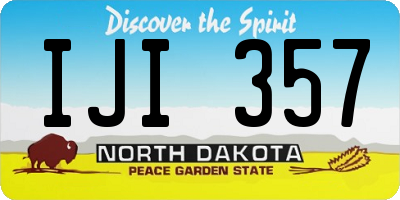 ND license plate IJI357