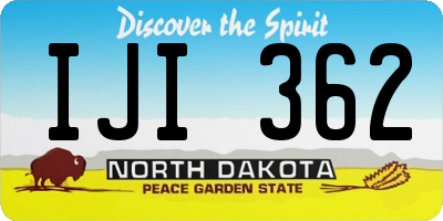 ND license plate IJI362