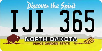 ND license plate IJI365
