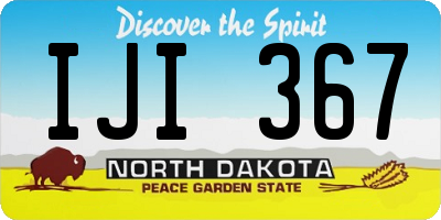ND license plate IJI367