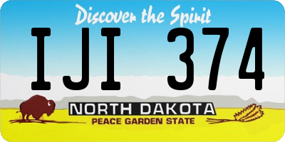 ND license plate IJI374