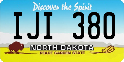 ND license plate IJI380