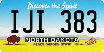 ND license plate IJI383