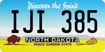ND license plate IJI385