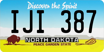 ND license plate IJI387