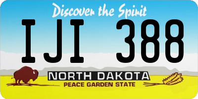 ND license plate IJI388