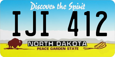 ND license plate IJI412