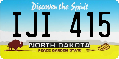 ND license plate IJI415