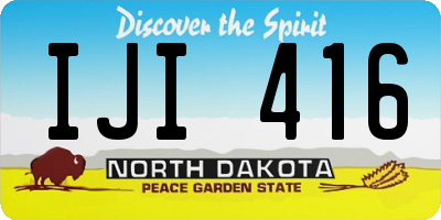 ND license plate IJI416