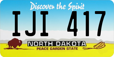 ND license plate IJI417