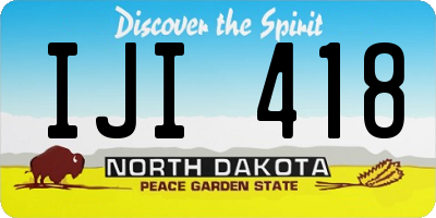 ND license plate IJI418
