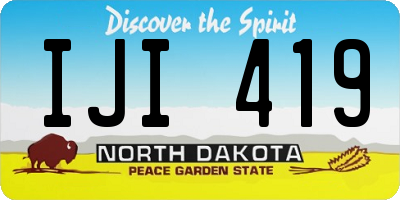 ND license plate IJI419