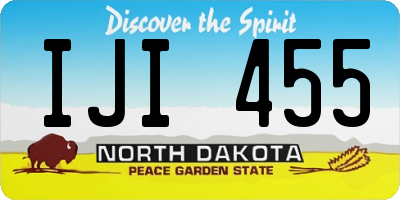 ND license plate IJI455