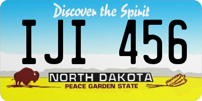 ND license plate IJI456