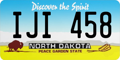ND license plate IJI458