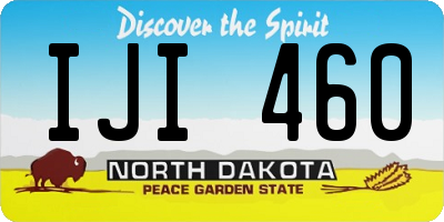 ND license plate IJI460
