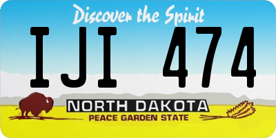 ND license plate IJI474