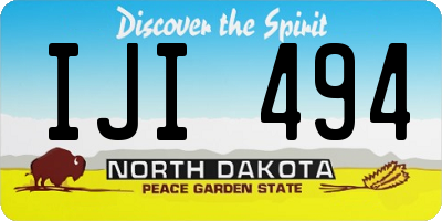ND license plate IJI494