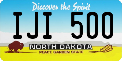 ND license plate IJI500