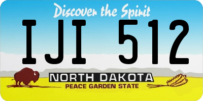 ND license plate IJI512