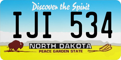 ND license plate IJI534