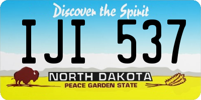ND license plate IJI537