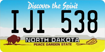 ND license plate IJI538
