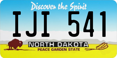 ND license plate IJI541