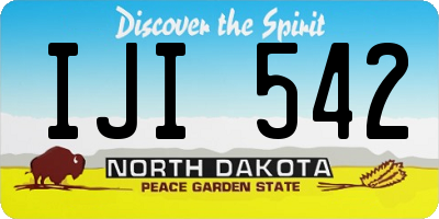 ND license plate IJI542