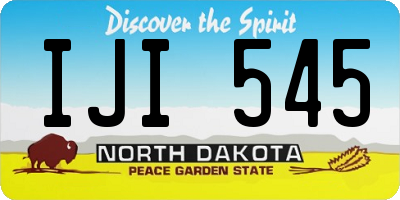 ND license plate IJI545
