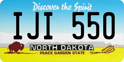 ND license plate IJI550