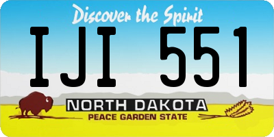 ND license plate IJI551