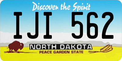 ND license plate IJI562