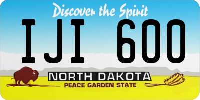 ND license plate IJI600