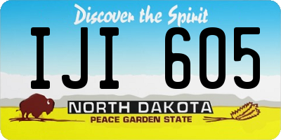 ND license plate IJI605