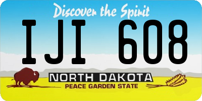 ND license plate IJI608