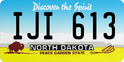ND license plate IJI613