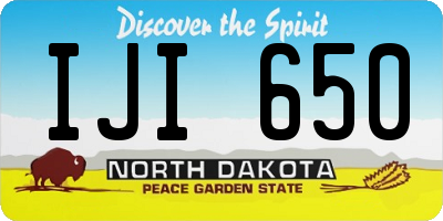 ND license plate IJI650