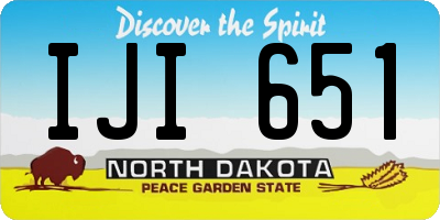 ND license plate IJI651
