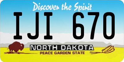 ND license plate IJI670