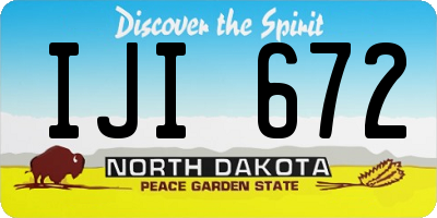 ND license plate IJI672