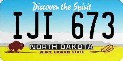 ND license plate IJI673