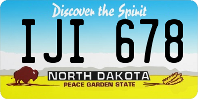 ND license plate IJI678