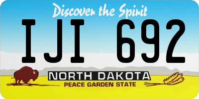 ND license plate IJI692