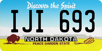 ND license plate IJI693