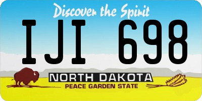 ND license plate IJI698