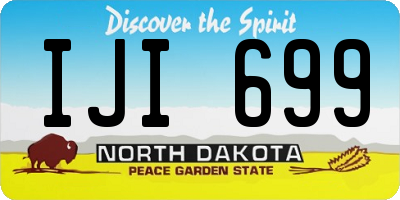 ND license plate IJI699