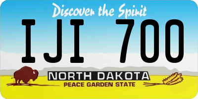 ND license plate IJI700